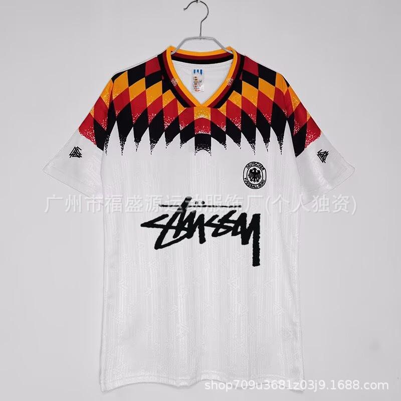 Retro Jersey Brazil Argentina Germany England Portugal Spain Signature Short Sleeved Football