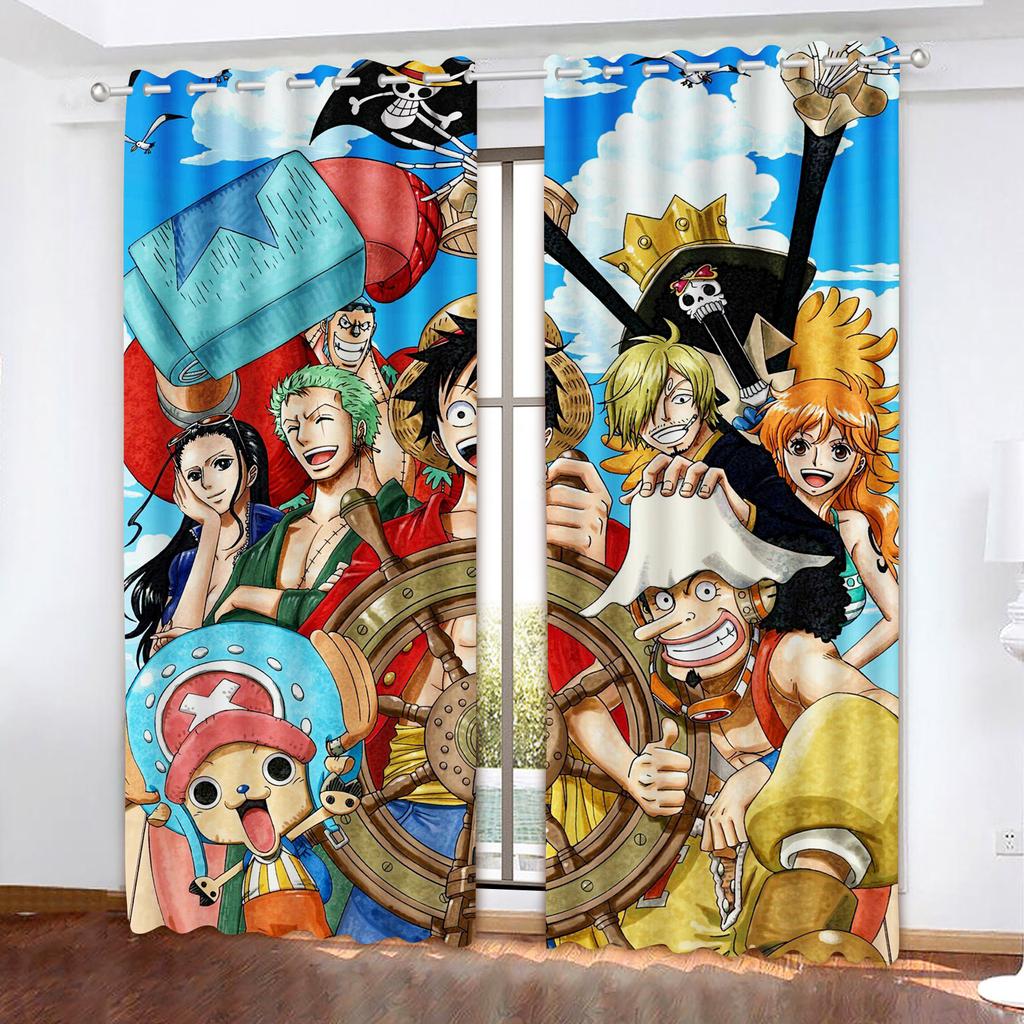 Rideau occultant Monkey D Luffy, One Piece, Polyester, Animé, Convient pour Chambre à coucher, Enfants, Adulte, Décoration de pièce, Cadeaux