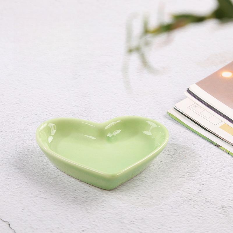 Heart Shaped Ceramic Seasoning Dish Mini Sauce Plate for Pickle Snack Dipping Home Kitchen Restaurant