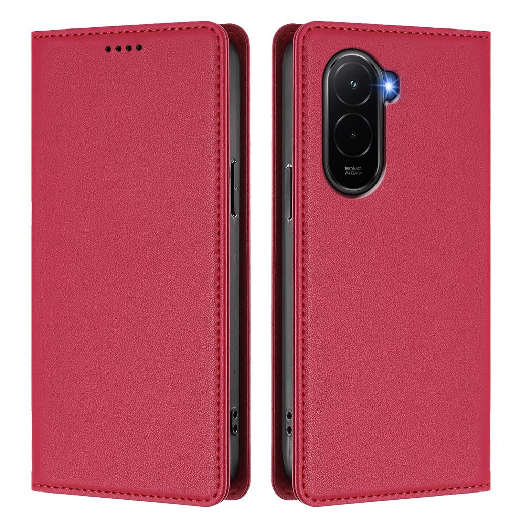 Pro Xiaomi Poco M7 4G (EU) (171 mm) Kožené pouzdro na peněženku s magnetickým uzávěrem a RFID blokováním