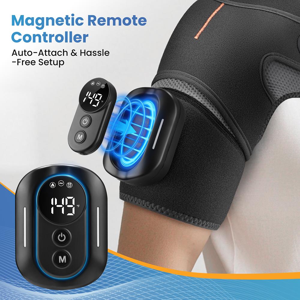 Electric Heated Vibration Shoulder Brace Wrap Shoulder Massage Support Belt Strap with 5 Levels Heating And Remote Controller