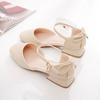 Close Toe Sandals Woman ,Square Toe Low Heels , New Soft Work Shoes ,Ankle Buckle Strap ,Back Zipp ,Apricot ,Beige ,Dropshipping
