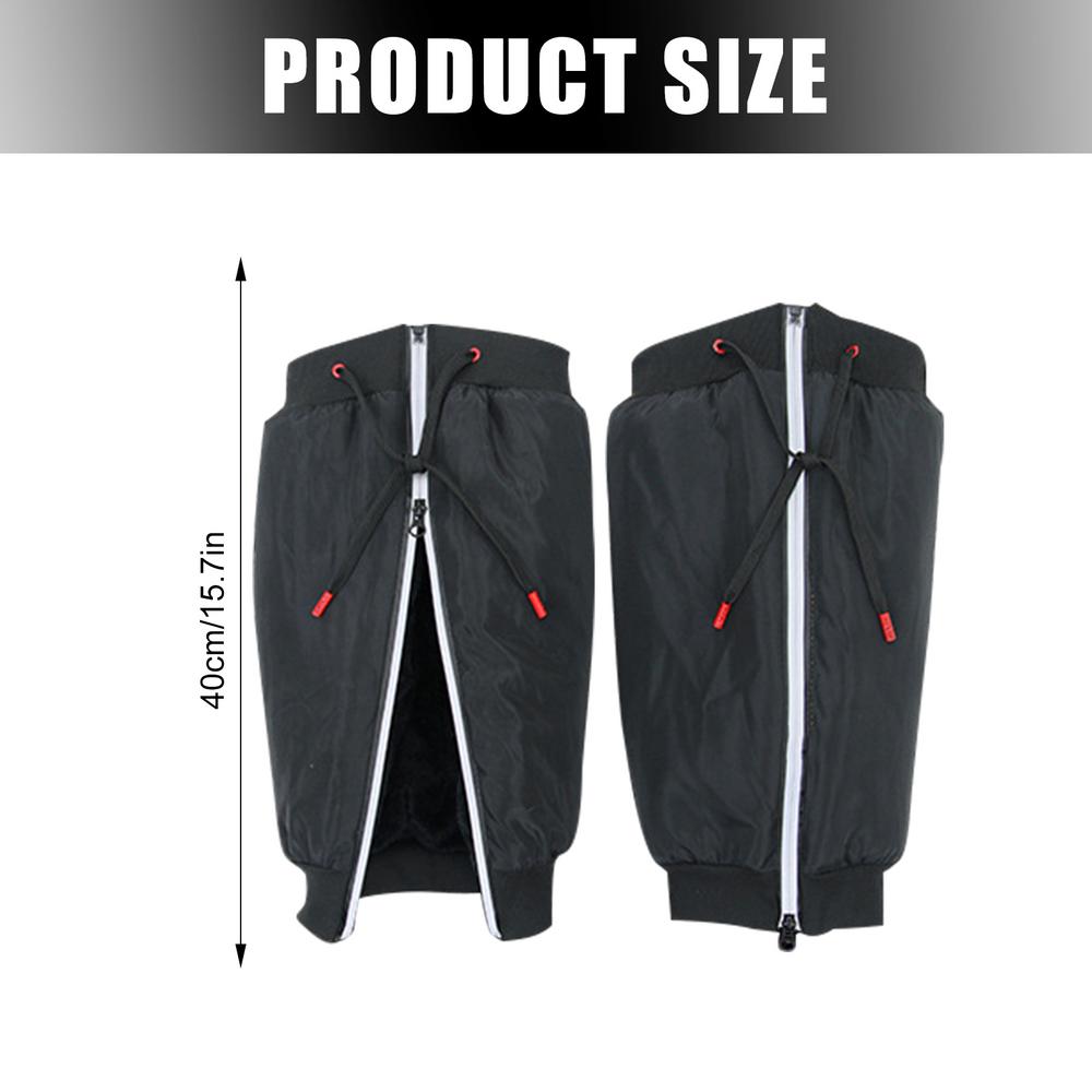 Motorcycle Leg Warmers Thickened Leg Warmers For Women Men Waterproof Leg Gaiters Snowproof Knee Brace With Reflective Strips