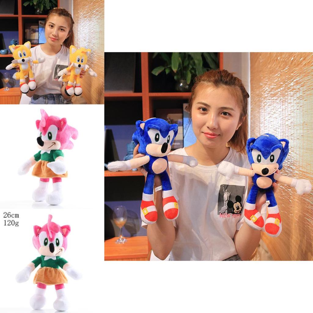 Peluche di alta qualità da 28 cm di Sonic The Hedgehog Shadow Amy Rose Knuckle Tail per bambini