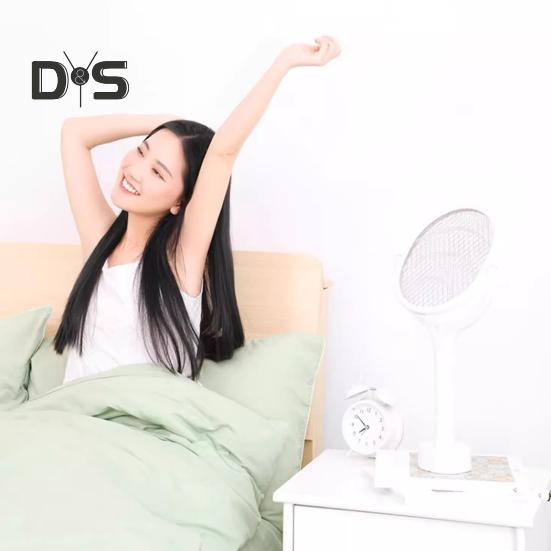 Rotating Head Electric Fly Swatter USB Rechargeable Adjustable 3500 Volt Indoor Outdoor Portable Handheld Standing Fly Zapper Racket