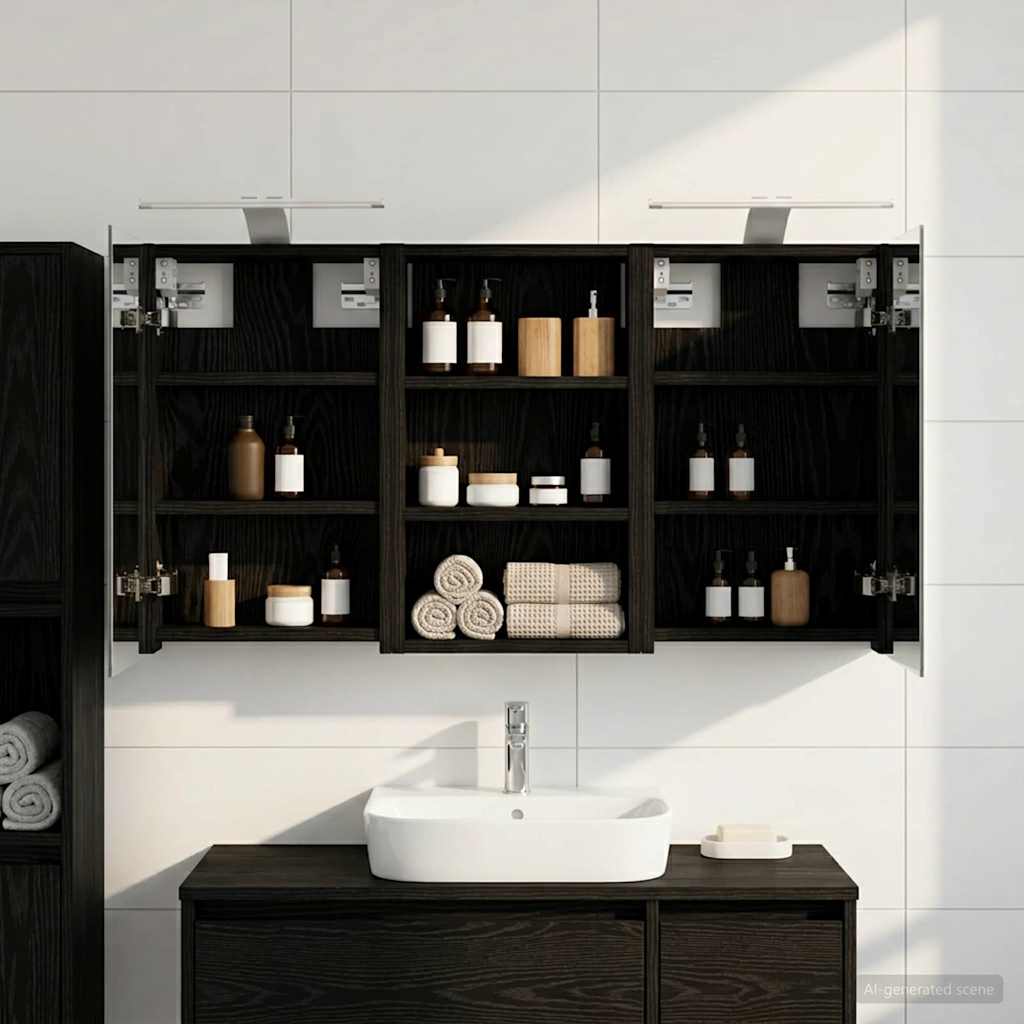 Bathroom Cabinet Set 3 Pcs 90 X 10.5 X 50 Cm Particleboard