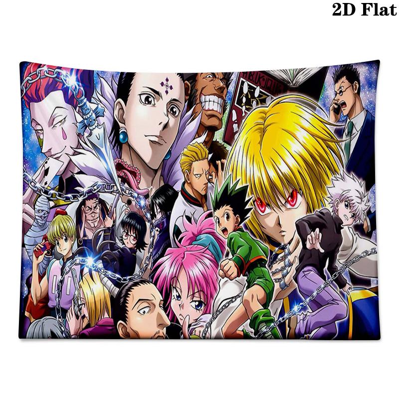 Hunter x Hunter Wall Tapestry Aesthetic Wall Hanging Printed Fabric Blanket Decorative Tapestries for Bedroom Living Room Home Decor