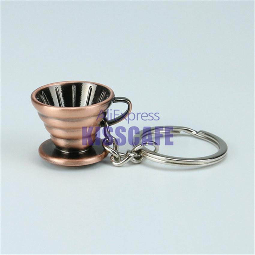 Creative Barista Coffee Tamper Keychain Coffee Machine Handle Moka Pitcher Keyring Portable Coffeeware Espresso Accessories Gift
