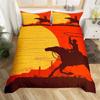 Western Cowboy Duvet Cover Set Single King Wild West Themed Cowboy Bedding Set Microfiber Rodeo Cowboy