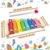 Montessori Wooden Xylophone for Kids with 2 Mallets, 8 Diatonic Keys Musical Instruments for Preschoolers Educational Toys Gifts
