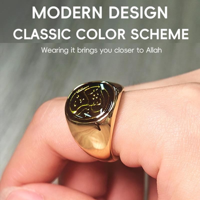 Stainless Steel Intelligent Rings With Waterproof Design And Multilingual Quran Verses For Daily Spiritual Inspiration