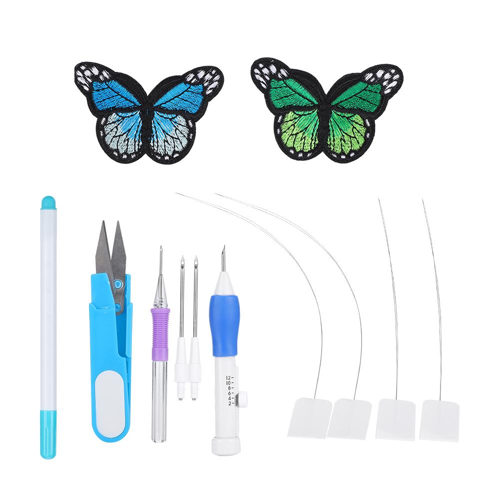 Punch Needle Set Embroidery Stitching Craft Tool TPR Handle DIY Sewing Threading Device