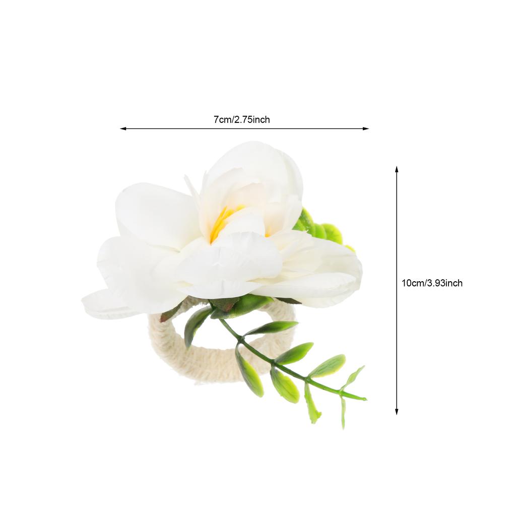 2pcs Rings Flower Napkin Holder Decorative Table Napkin Buckle For Dining Wedding Party Hotel Use Artificial Peach Blossom
