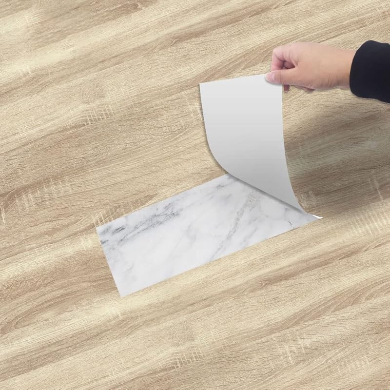 Wood Grain Peel and Stick Vinly Floor Wall Sticker, Non-Slip Tiles Transfer Sticker Roll for Floor Wall, Herringbone, 7.87x118inch