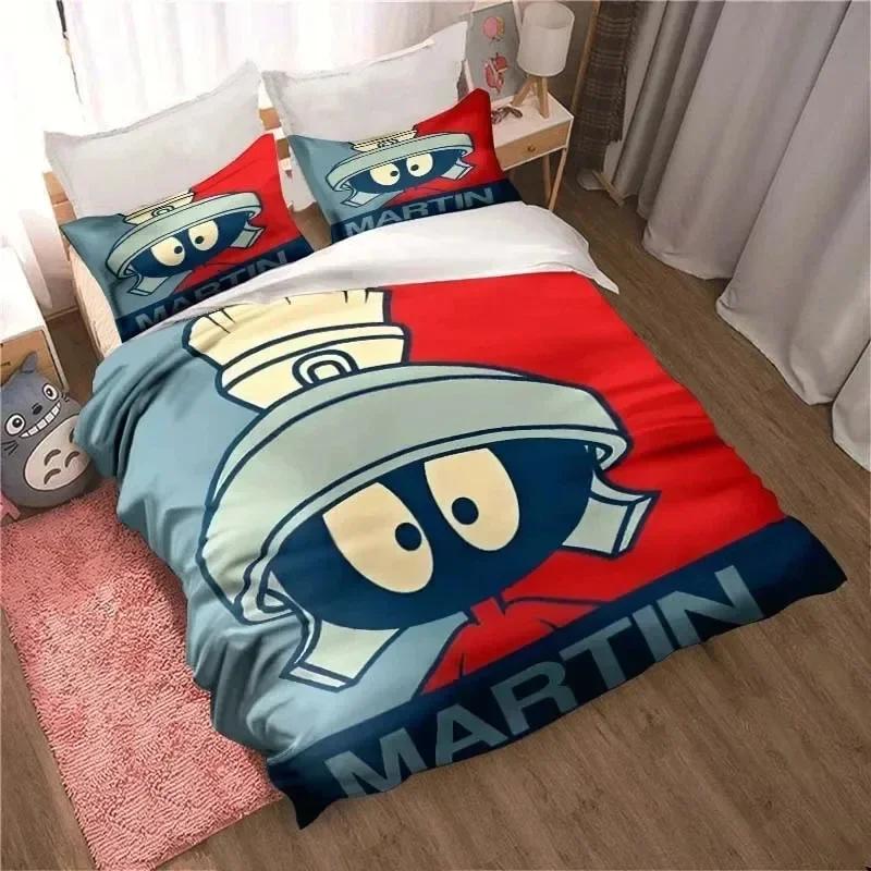 3D Print Game Marvin The Martian Cartoon Bed Set Duvet Cover Pillowcase Bedding Set Linen Sheet Quilt Cover Full Queen King Size