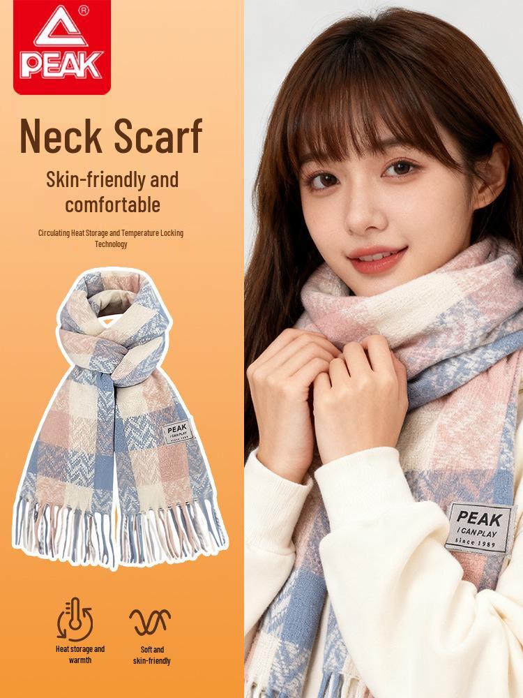 PEAK Unisex Plaid Tassel Shawl Scarf - Winter 2025 Warmth & Protection One Size