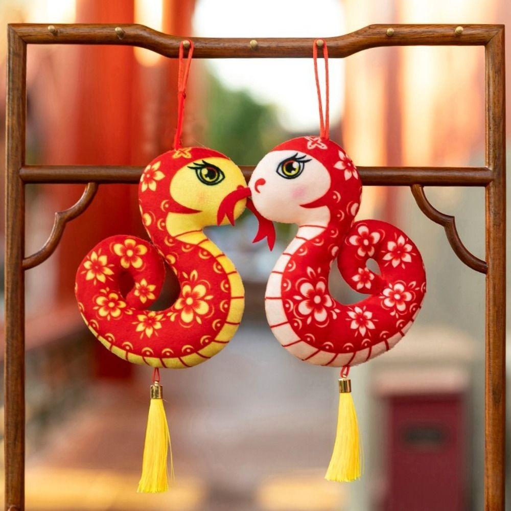 Flower Snake Mascot Hangings Tassels Spring Festival Decorations Soft Snake Dolls Pendant Kids