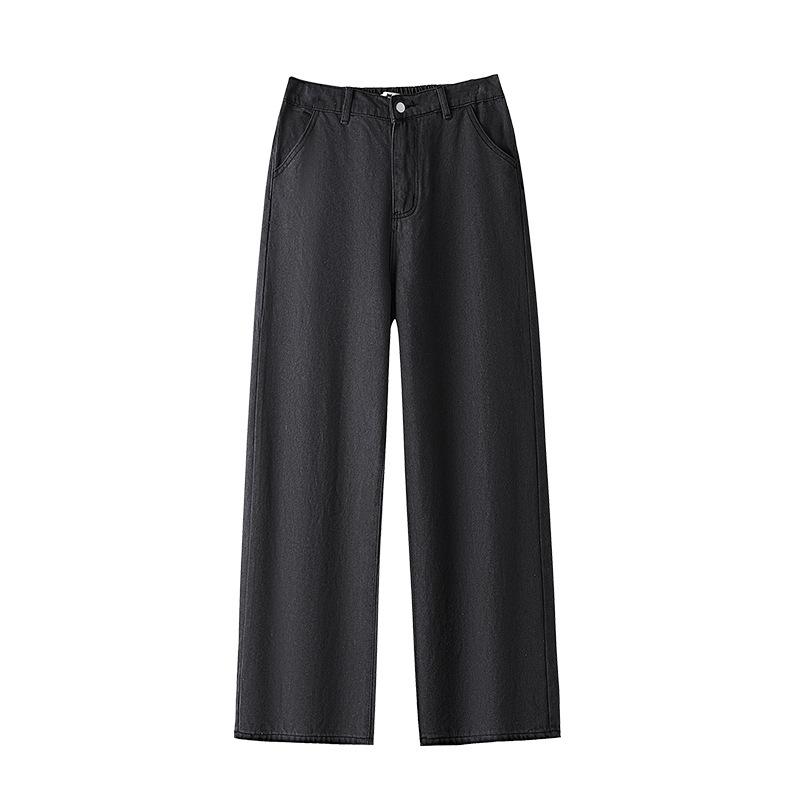 Mote Jeans for Kvinner i Store Størrelser Rette Street Style Denimbukser Elastisk Midje Bukse