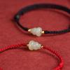 Hand Braided Red Lucky Bracelets For Couples Imitation Jade Calabash Cinnabar Beads Bracelet Good Fortune Bangles  Year Gift