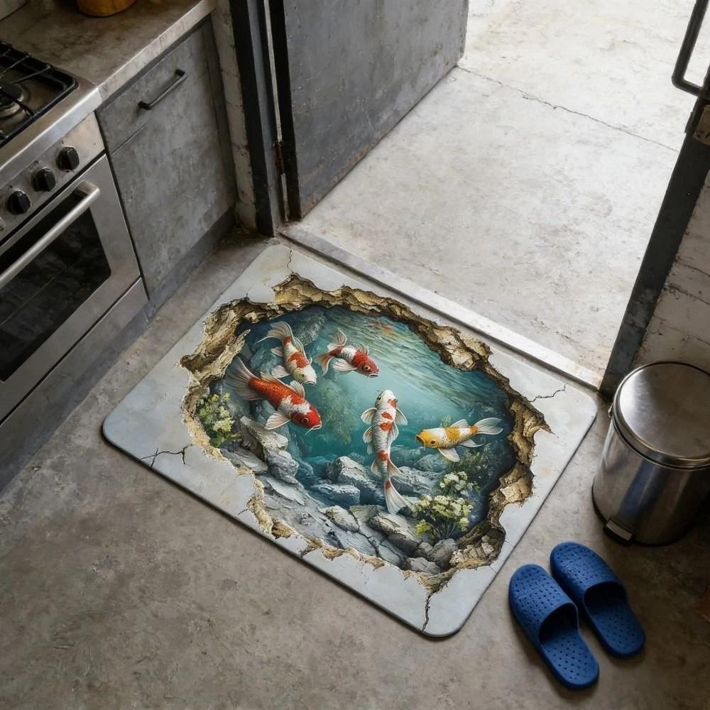 3D Optische Täuschung Fußmatte Rutschfest Schlafzimmer Türteppich Kreativität Badezimmer Teppich Heimdekoration