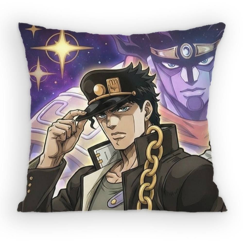Anime JoJo Kujo Jotaro Pillow Case Sofa Living Room Bedroom Headboard Backrest Cushion Square Cushion Nap Time
