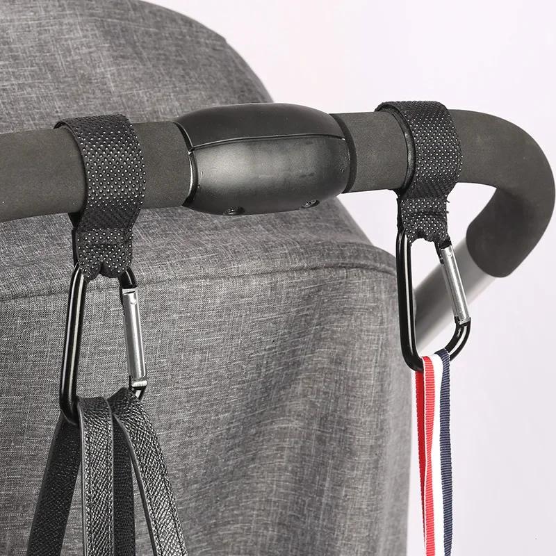 2PCs baby stroller hook clip aluminum alloy carabiner cart organizer diaper bag shopping pram hook hanger stroller accessories