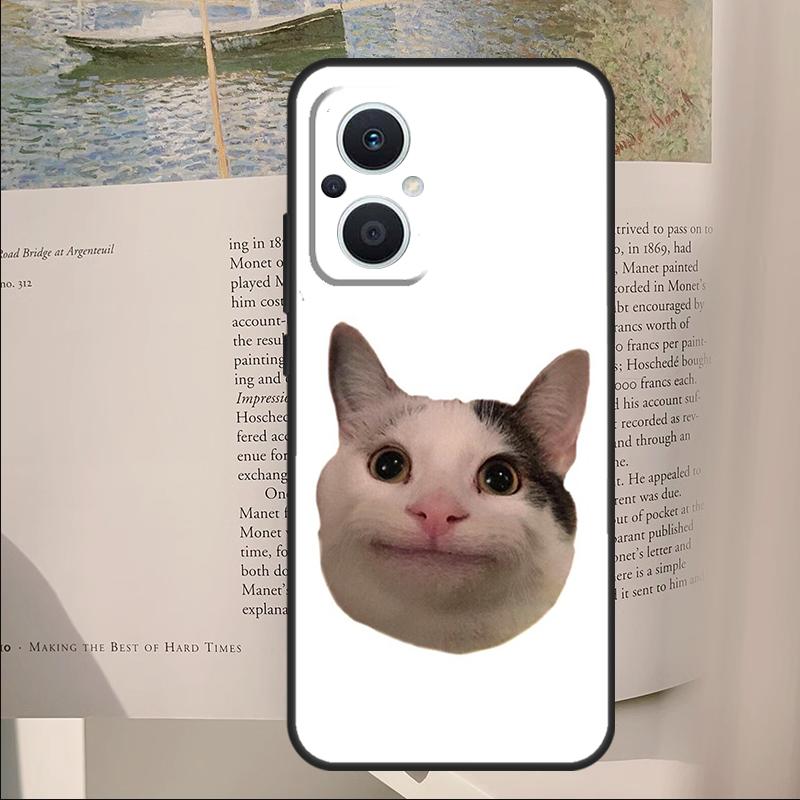 Beluga Cat Meme Face Smiling Cover For OPPO Reno 7 8 Lite 11F 12F 13F 14F 10 11 12 13 14 Pro OPPO Find X6 X8 X9 Pro Case