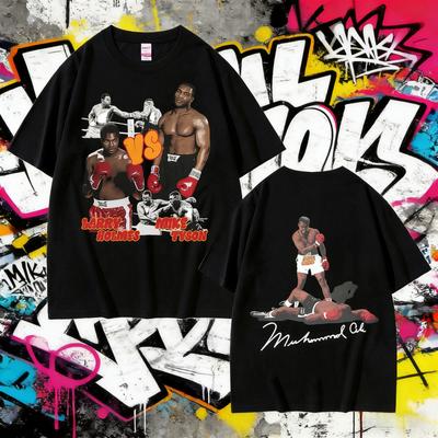 2025 Sommer Mike Tyson Doppelseitige T-Shirts Herren Damen Baumwolle Lässig Übergroß Herrenmode Vintage Boxen T-Shirt Streetwear