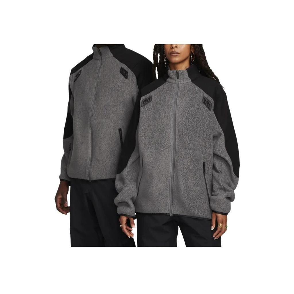 Nike X Nocta Fw23 Kurtka welurowa zapinana na zamek w bloki kolorów Unisex Odzież wierzchnia Czarna DV3636-068