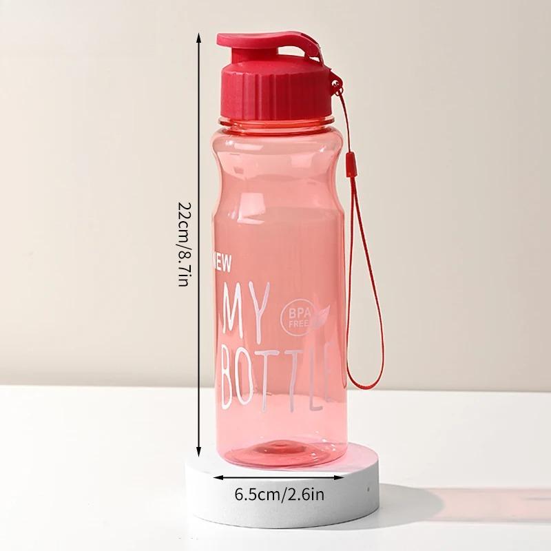 600ML Transparent&Portable Leak-proof Shaker Sports Water Bottle with Lid for School Gym Travel Girl Boy BPA Free Children's Mug