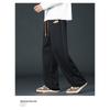 Men's Beige Wide Leg Drawstring Sweatpants - Oversized Casual Streetwear Baggy Trousers  Pockets