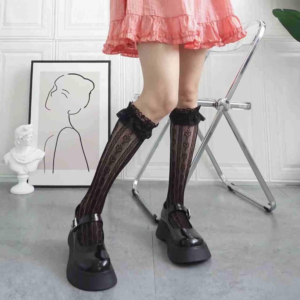 Japanese Style Lolita Lace Calf Socks - Women's Summer Mid-Length Martin Boot Socks