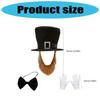Abrahams Lincolns Costume Accessories Beard Mustache Top Hat Necktie Presidents Day Costume Halloween Cosplay Costumes