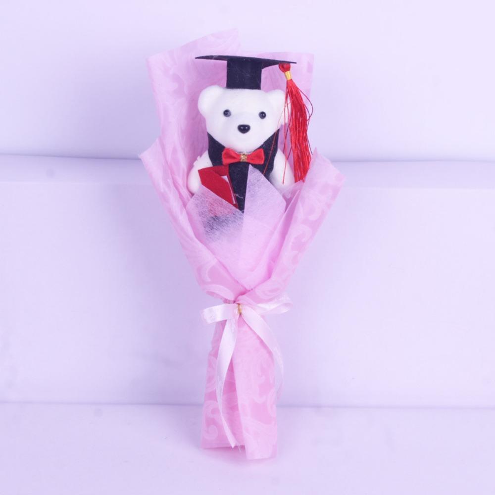 Plush Bear Bear Plush Bouquet Cartoon Doctoral Bear Toy Graduation Bear Bouquet  Birthday Party