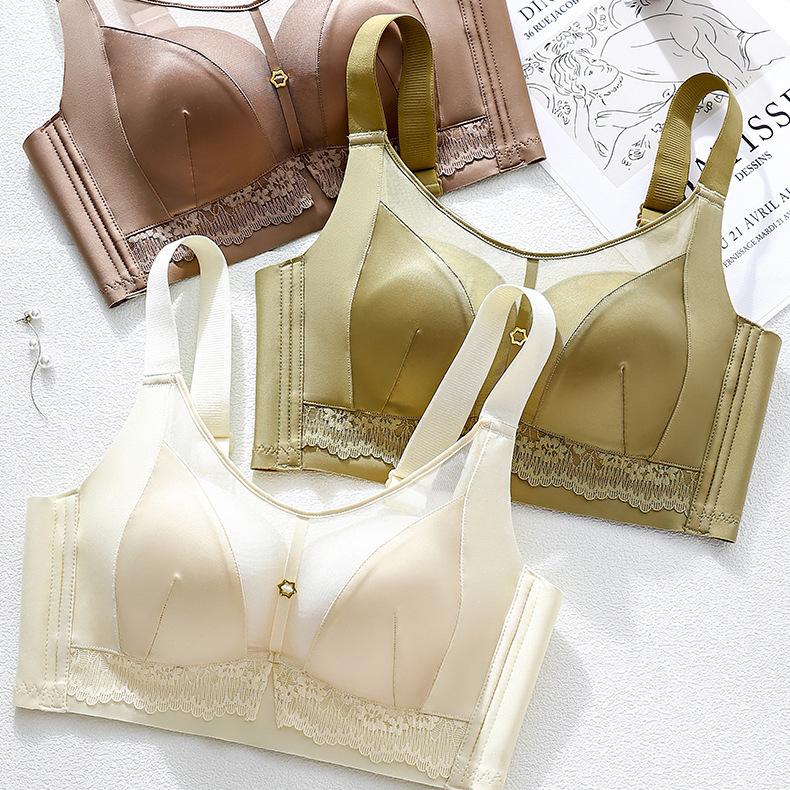 Reggiseno Senza Cuciture Donna Lingerie Lucida Senza Spalline Anti-perdita Reggiseno Push-up Retrazione del Seno Anti-cedimento Reggiseno Regolabile