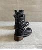 Maillard Retro Distressed Chunky Heel Ankle Boots, Women's Versatile Spring/Autumn Buckle Round Toe Thick Sole Knight Boots