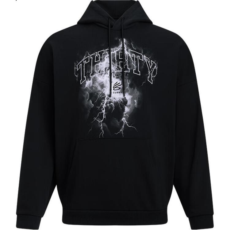 Under Armour Curry Tour Graphic Hoodie Black White Men s 6003495-001 L