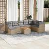 VidaXL Garden Lounge Set with Cushions 9 Pcs Beige Braided Resin 3223784