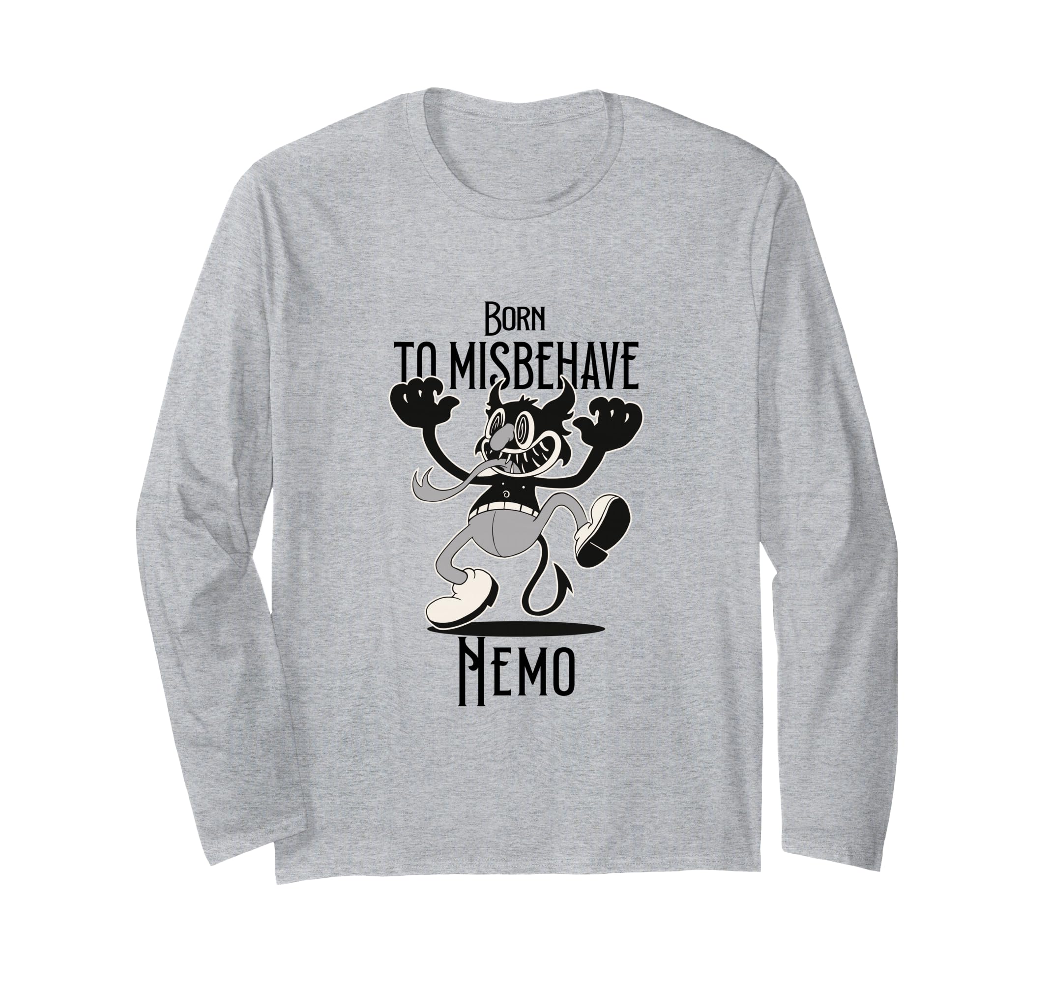 

НЕМО - Крутое имя для мальчика с милым дьяволенком - Футболка с длинным рукавом Рожден, чтобы хулиганить