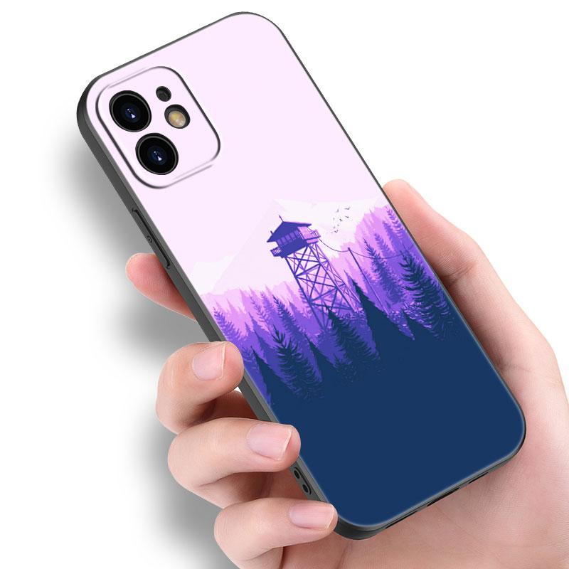 Deep Forest Firewatch Phone Case For Apple iPhone 14 13 12 Mini 11 Pro Max 7 8 XR X XS 7 8 Plus SE 2020 2022 Black Cover