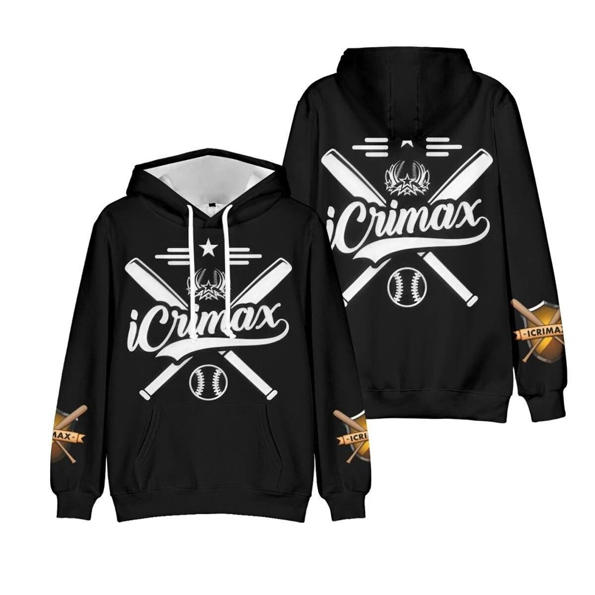 

Icrimax Merch толстовка для женщин унисекс с капюшоном уличная одежда большие пуловеры с длинными рукавами Icrimax одежда для мальчиков и девочек-подростков M