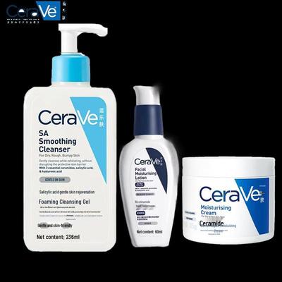CeraVe Salicylic Acid Cleanser, Niacinamide Serum & Ceramide Cream Set