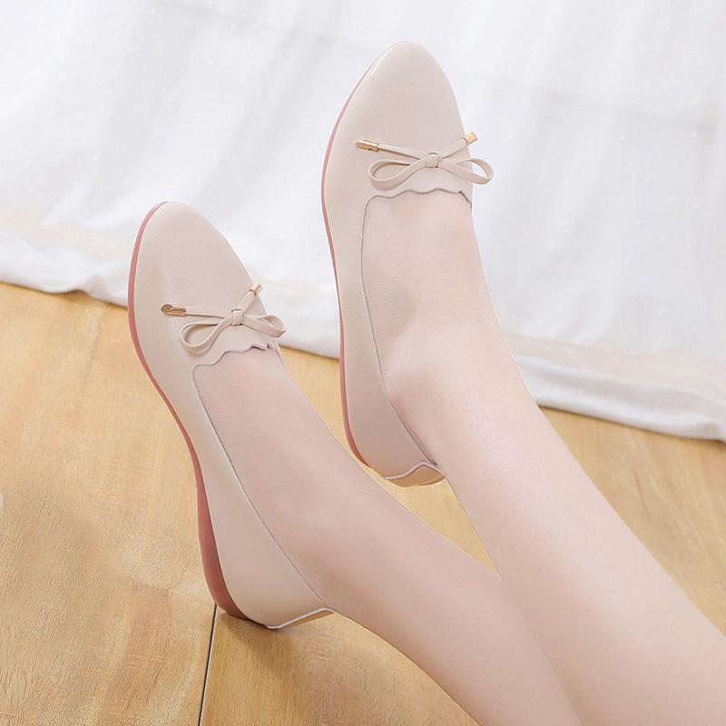 Spring and summer new casual retro literary and artistic style low-top round head mother middle-aged soft-soled single shoes