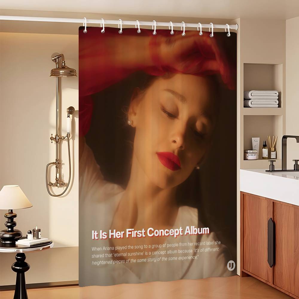 

Grande Eternal Sunshine A-Ariana Singer Shower Curtain Bath Curtain Print Polyester Fabric Waterproof Bathroom Curtains 90x180 cm