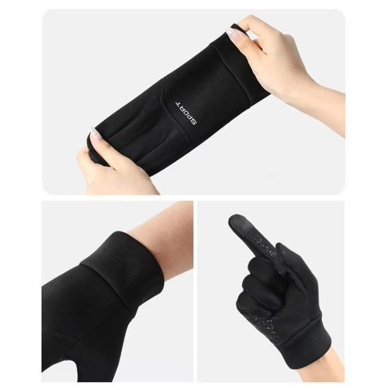 Wodoodporne Rękawice Termiczne Wiatroszczelne Rękawice z Ekranem Dotykowym Wyściełane Fleecee Rękawice Rowerowe z Antypoślizgowym Chwytem do Narciarstwa Wędrówek Jazdy