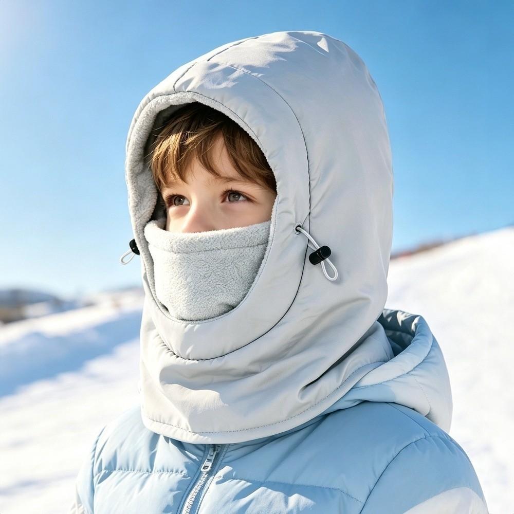Windproof Winter Balaclava Hat Adjustable Drawstring One-piece Hat Scarf Soft Ear Protection Cap