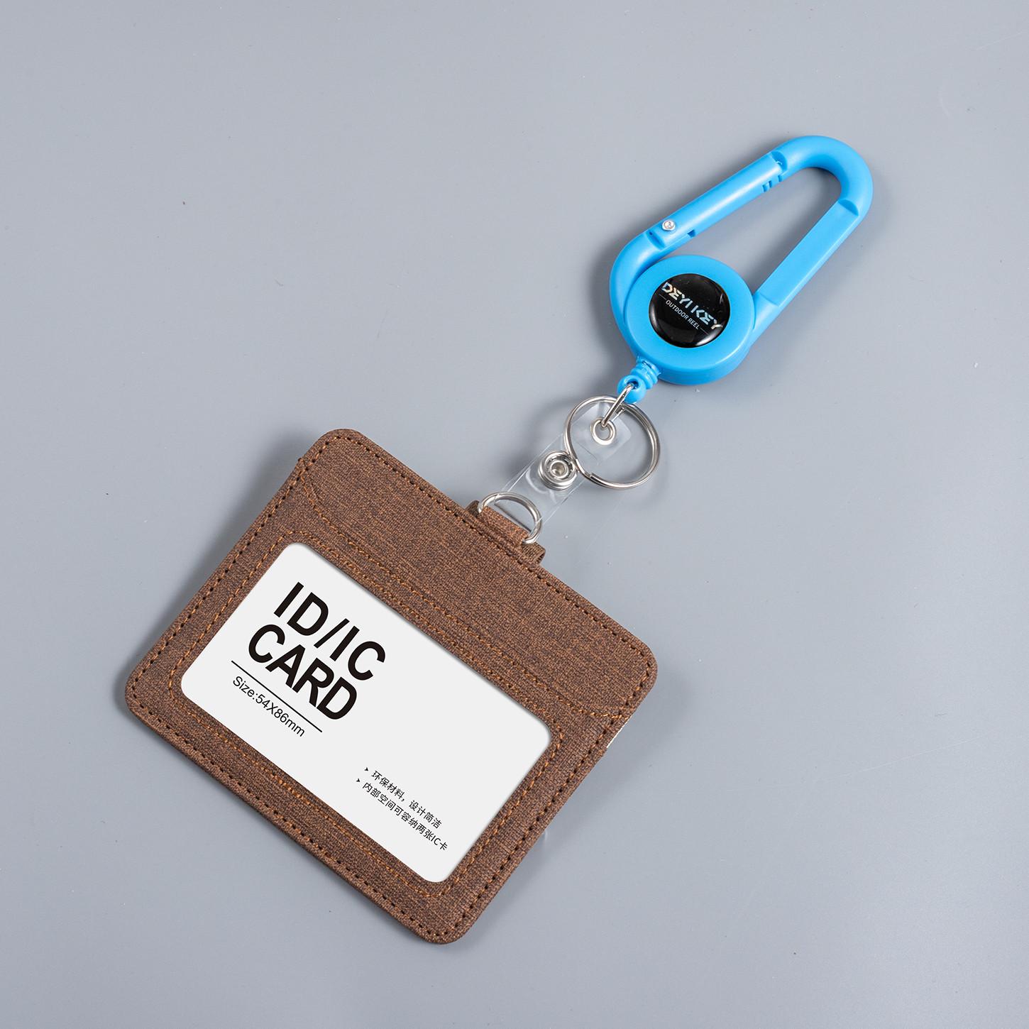 Retractable Transparent ID Card Holder with Lanyard for Work, Access, and Student Cards