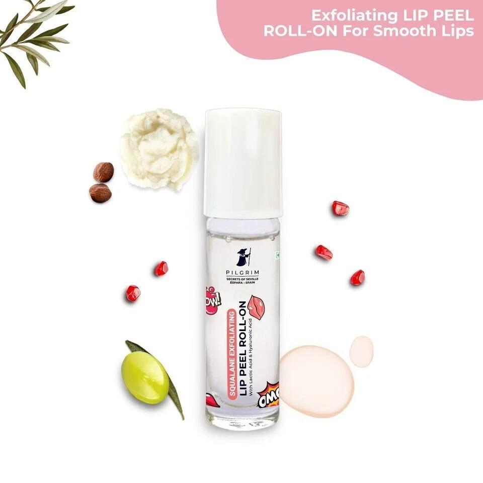 Pilgrim Spanish Squalane Lip Peel Roll-on with lactic acid & hyaluronic acid 6ml