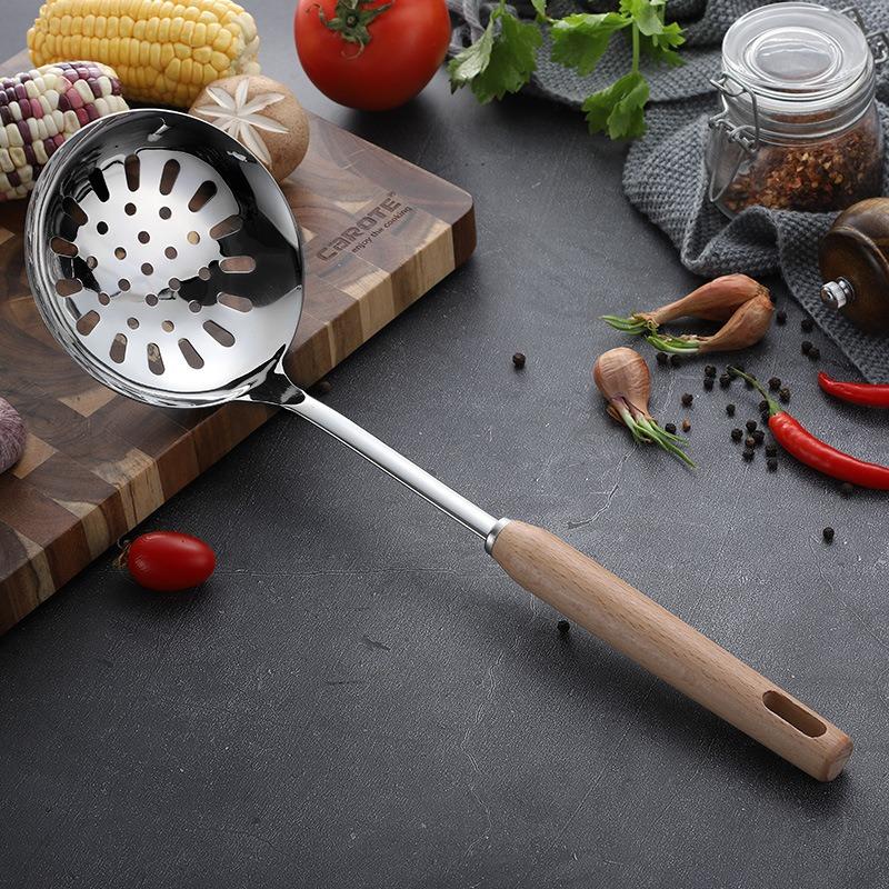 Wooden Handle Stainless Steel Kitchenware Cooking Spoons Spatulas Kitchenware Set Kitchen Cooking Spatula