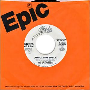 

7inch Record REO SPEEDWAGON Time For Me To Fly 950858PROMO Epic 1980 US Rock Used